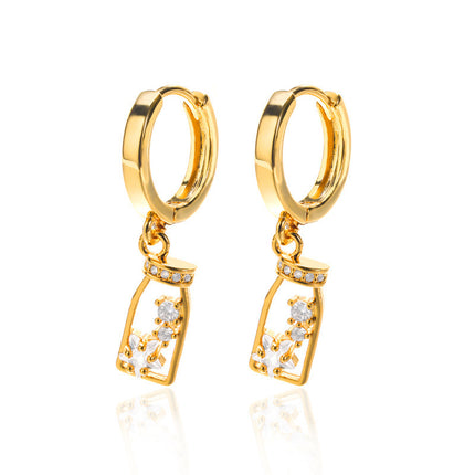 Moon, Star And Sun Combination Eardrops Micro Inlaid Zircon