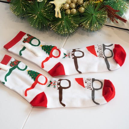 Fashion Simple Magnetic Christmas Socks For Men And Women
