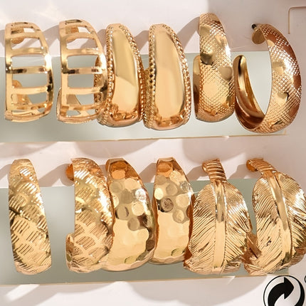 Lxalry Liquid Metal Fusion Stud Set  14K Gold   Silver Prism Earrings  Hypoallergenic 5-Size Jewelry For Everyday Elegance To Evening Glamour