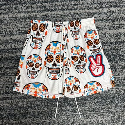 Below The Knee Mesh Printed Loose Transparent Sports Casual Shorts