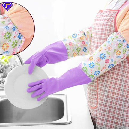 Tight Mouthed Plush Dishwashing Gloves