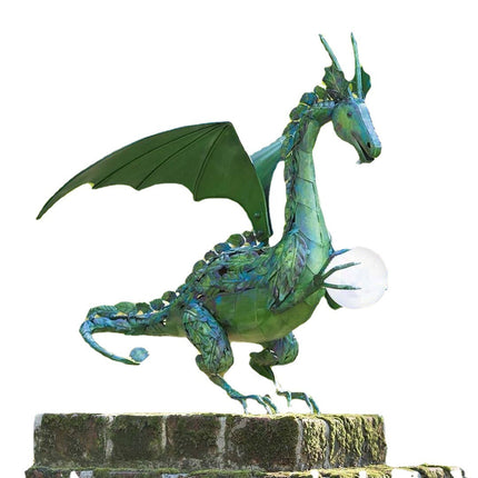 Resin Gardening Flying Dragon Holding A Ball Statue For Garden Decorations Gardening Decoration Art Crafts Home Ornaments