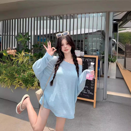 Blue Sweet Hot Girl Sun Protection Top