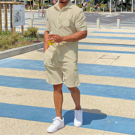 Men's Fashion Casual Short-sleeved Shorts Suit