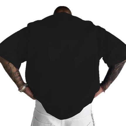 New Men's Round Neck Loose Casual Letter Short Sleeve