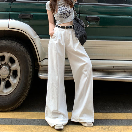 Women's Plus Size Loose American White Jeans