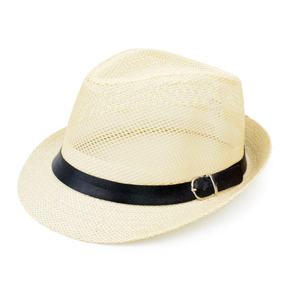 Men's Simple Color Matching Linen Sun Hat