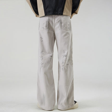 American Street Hip Hop Tie-dyed Washed Jeans Men