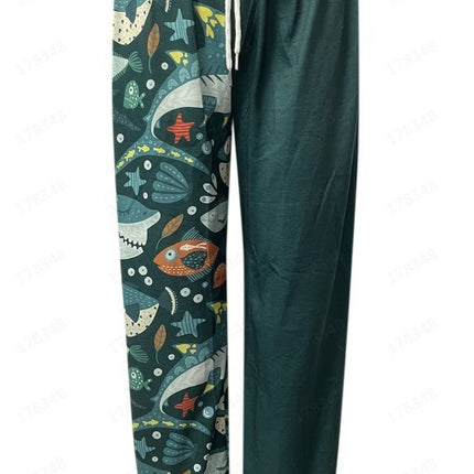 European and American Leisure Sports 3D Digital Printing Loose Couple Pants