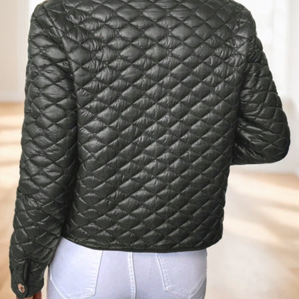 Clasi Elegant Diamond-Quilted Plus Size Women's Winter Short Padded Coat