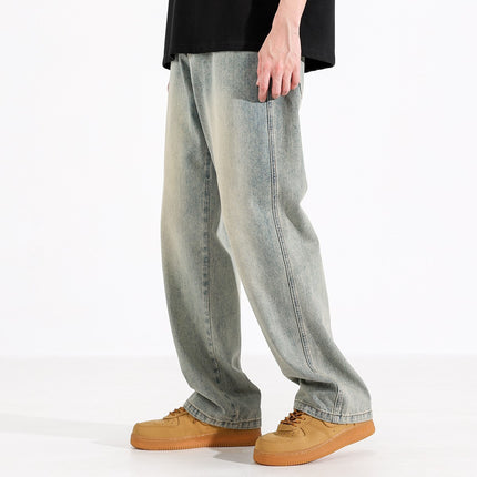 Yellow Mud Dyed Straight Jeans For Men