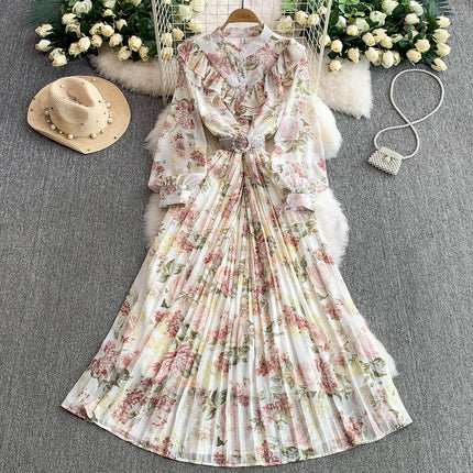 Women's New Cinched Pleated Elegant Dress