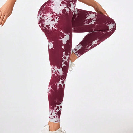 Tie Dye Workout Seamless Leggings For Women High Waist Gym Leggings Yoga Pants, Seamless Leggings For Women High Waist Yoga Pants, Scrunch Butt Lifting Elastic Tights