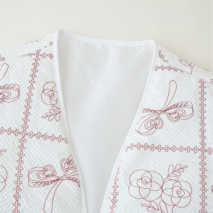 Retro Texture Printed Cotton-padded Jacket Coat