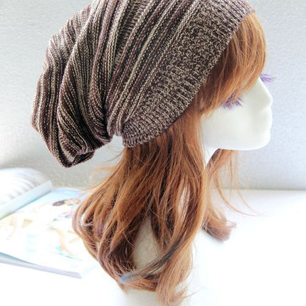 Two-color Melaleuca Pleated Warm Pullover Pile Hat