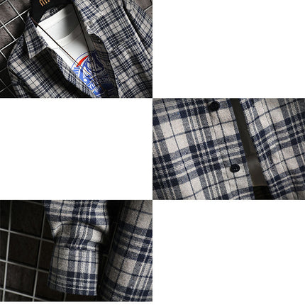 Men's Plus Size Long Sleeve Shirt Square Collar Simple Casual Jacket