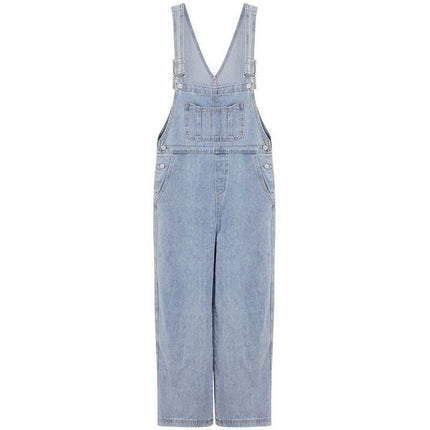 Plus Size High Waist Wide Leg Jeans Suspender Pants For Women