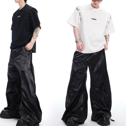 Niche Deconstruction Lace-up Cutout Short Sleeve