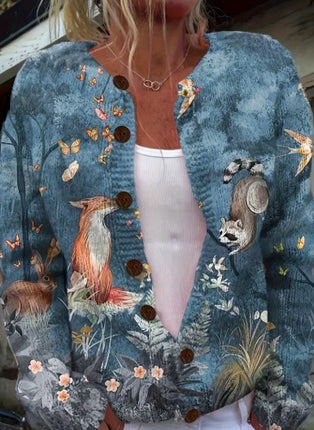 Digital printed cardigan hoodie jacket
