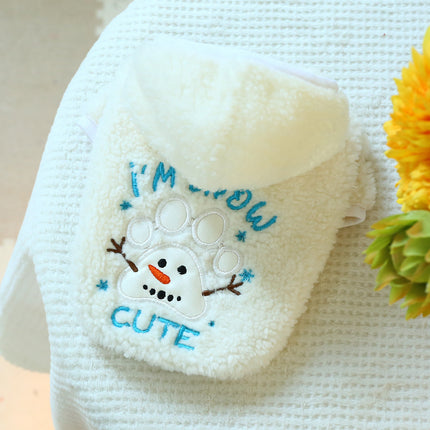 Pet Clothes Dog Cat Clothing Clothing Christmas Fluffy Jacket Claw Snowman