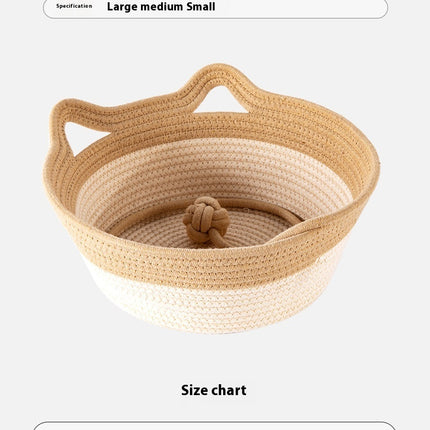 Coarse Linen Rattan Cat Nest Four Seasons Universal Bed Woven Cat Sleeping Mat