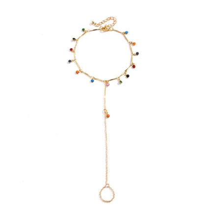 Beach Style Colorful Hanging Ball Tassel Toe Chain
