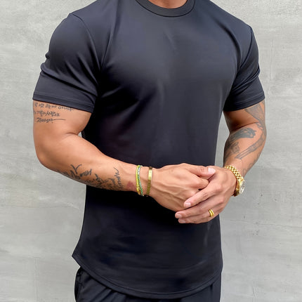 Men's Simple All-match Pure Cotton Solid Color Short Sleeve