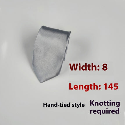 8cm Black Hand-tied Plain Suit Tie