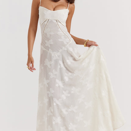 Sexy Flowers Lace Suspender Dress Summer Fashion Slim Back Lace-up Long Dresses Party Evening Club Clothing For Women