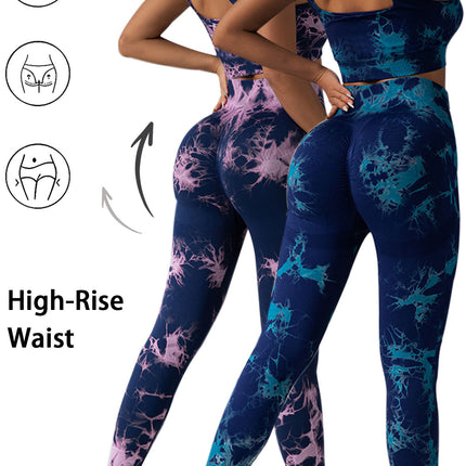 2pack Tie-dye Yoga Pants Seamless Yoga Pants