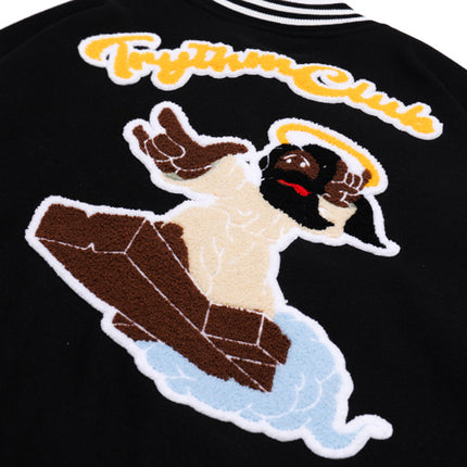 Street Fashion Brand Loose Stand Up Collar Contrast Jacket