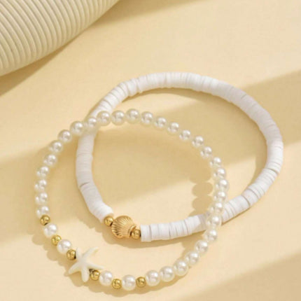 Five-pointed Star Pearl Twin Anklet
