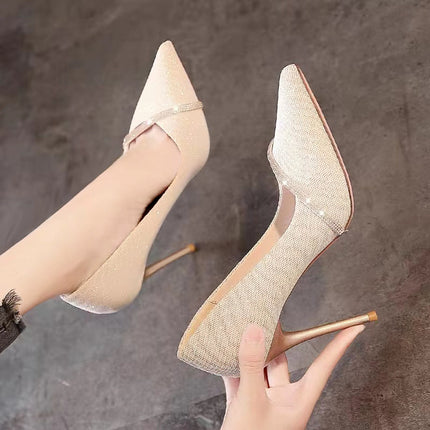 Women's Stiletto Pointed Toe Low-cut High Heels