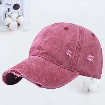 Outdoor Embroidered Printed Washed Hole Baseball Cap
