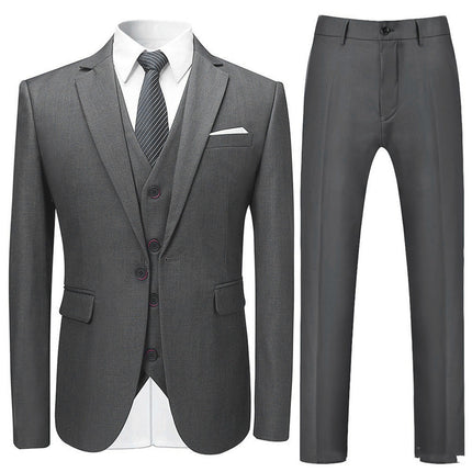 Men's Fashion Slim Suit Three-piece Suit