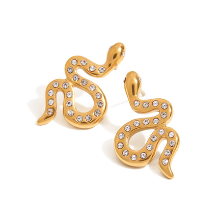Rhinestone Snake Light Luxury High-grade Earrings Do Not Fade