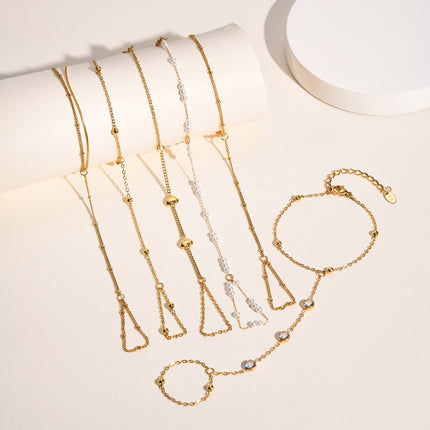 Stainless Steel Hand Support Chain Snake Chain Double Layer Twin