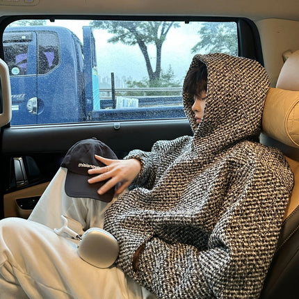 Men's Spring And Autumn Tweed Loose Pullover All-matching Long Sleeve