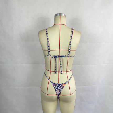 Women's Holiday Floral Print Bikini Swimsuit Suit