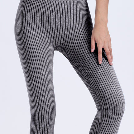 Leggings For Women Ribbed Seamless Leggings High Waisted Tummy Control Yoga Pants Women Workout Pants