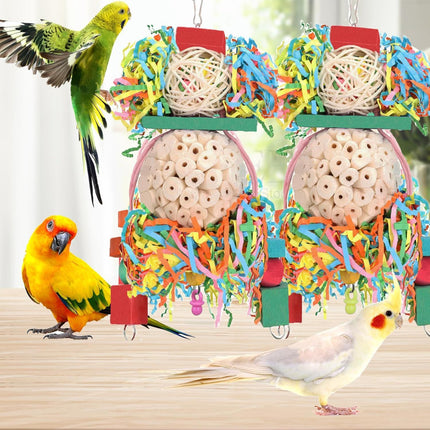 Parrot Toys Straw Ball Wooden Bird Cage Accessories
