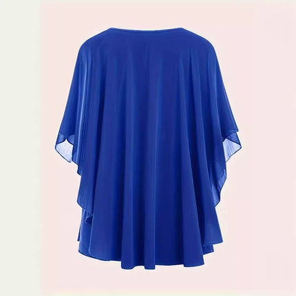 European And American Plus Size Women's Clothes New Belly-covering Slimming Loose Solid Color Short Sleeve