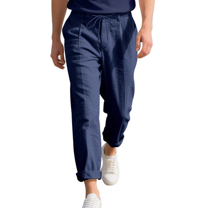 American Linen Men's Casual Pants Summer Loose Straight