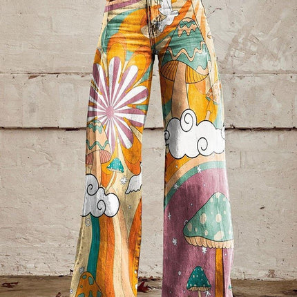 Horn Simulation Denim Trousers Loose Pants For Women