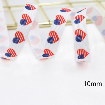Stars And Stripes Ribbon Dovetail Bowknot Hair Ring Double Stitching Dovetail Ribbon