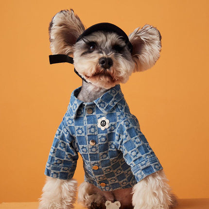 Thin Puppy Cute Flower Shirt Polka Dot Dress
