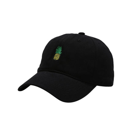 Fruit Small Pineapple Embroidery Soft Top Baseball Cap