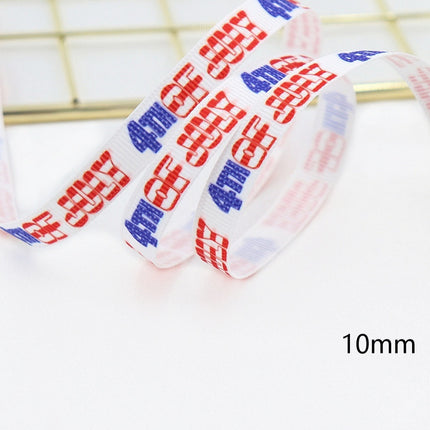 Stars And Stripes Ribbon Dovetail Bowknot Hair Ring Double Stitching Dovetail Ribbon