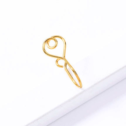 Personality Golden Accessories Female Retro Handmade Love Nose Ring U-shaped