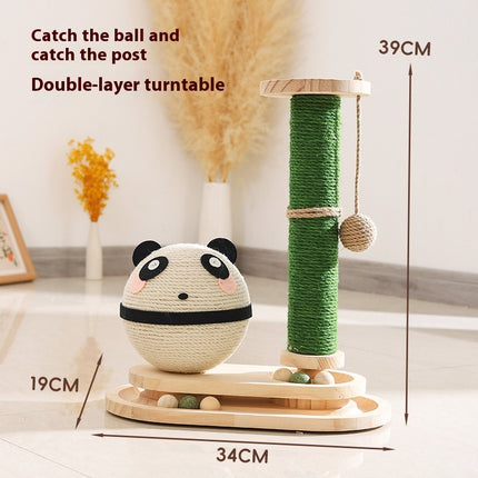Cat Scratch Board Toy Turntable Cat Teasing Ball Self-Hi Relieving Stuffy-shaped Baby Cat Suit Pet Supplies